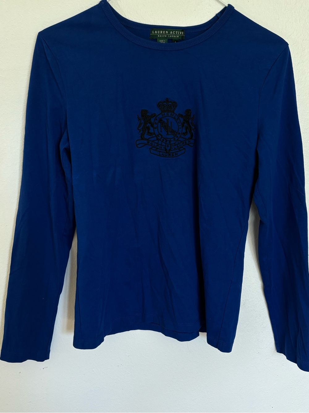 Ralph Lauren woman’s Royal Blue Long-Sleeve Crest Tee